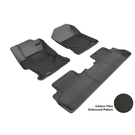 3D Maxpider HONDA CIVIC 2012-2013 CPE KAGU BLACK R1 R2 Floor Mat L1HD04501509
